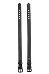 Flat-laid 1" wide CLASSIC ARMBELT NARROW - Black with matte black hardware with both sides showing.