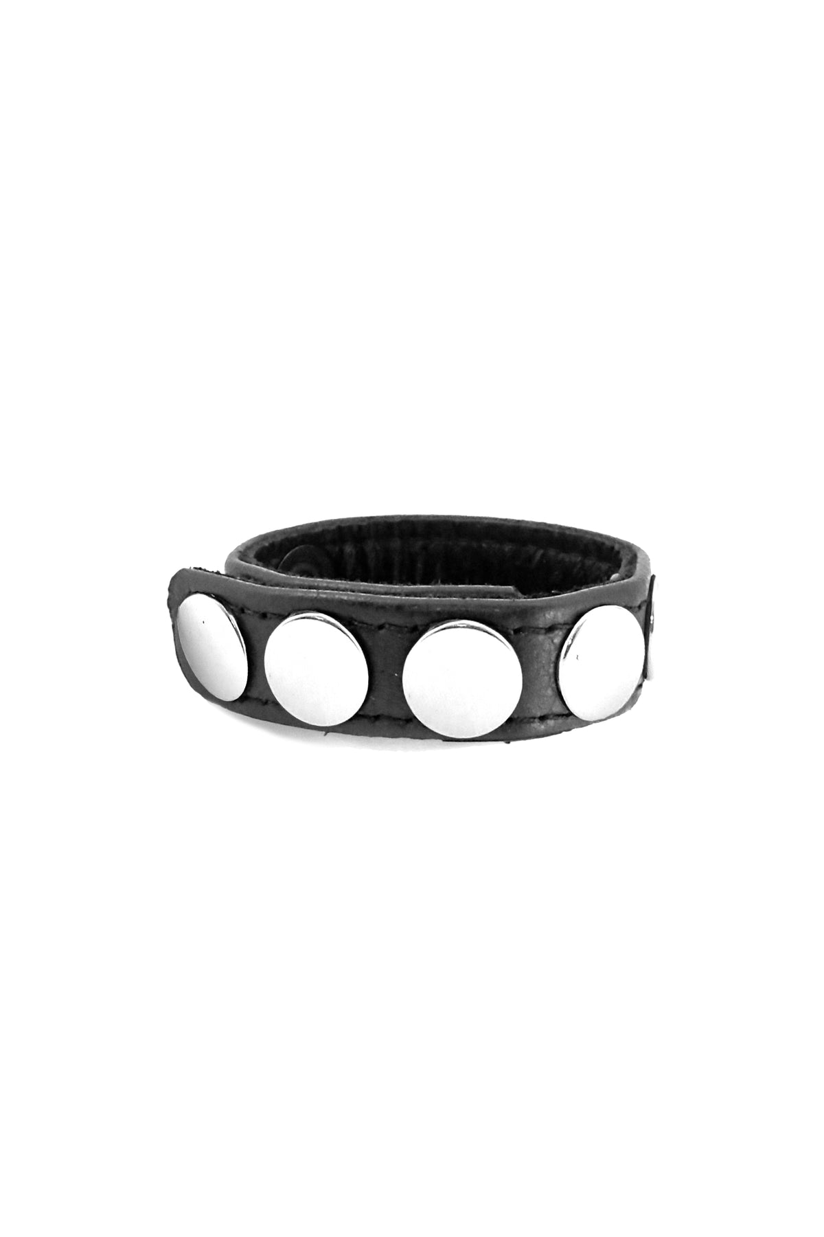 A looped COCKRING NARROW - Stainless Steel with stainless steel hardware.