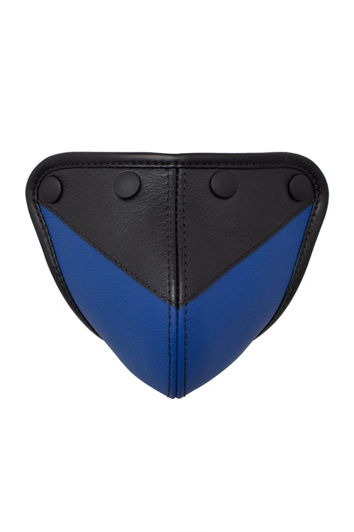 Black and blue leather codpiece with shadow detail