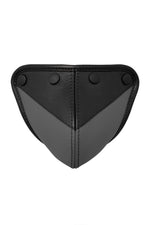 Black and grey leather codpiece with shadow detail