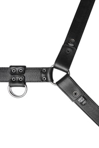 ARMY OF MEN 1.5" wide CLASSIC BULLDOG - Stainless Steel with stainless steel hardware, laid flat and displaying the lining.
