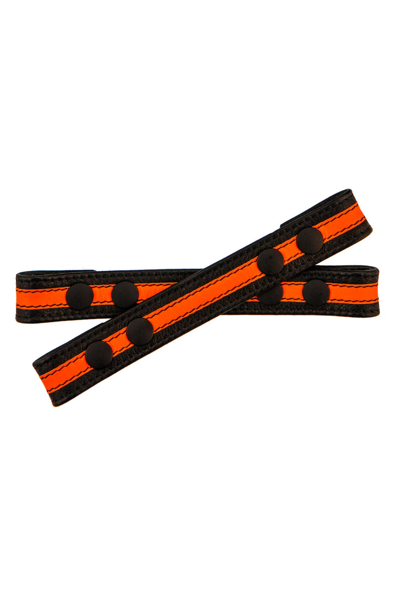 Fluro Orange leather Universal X Harness Front Straps