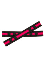Fluro Pink leather Universal X Harness Front Straps