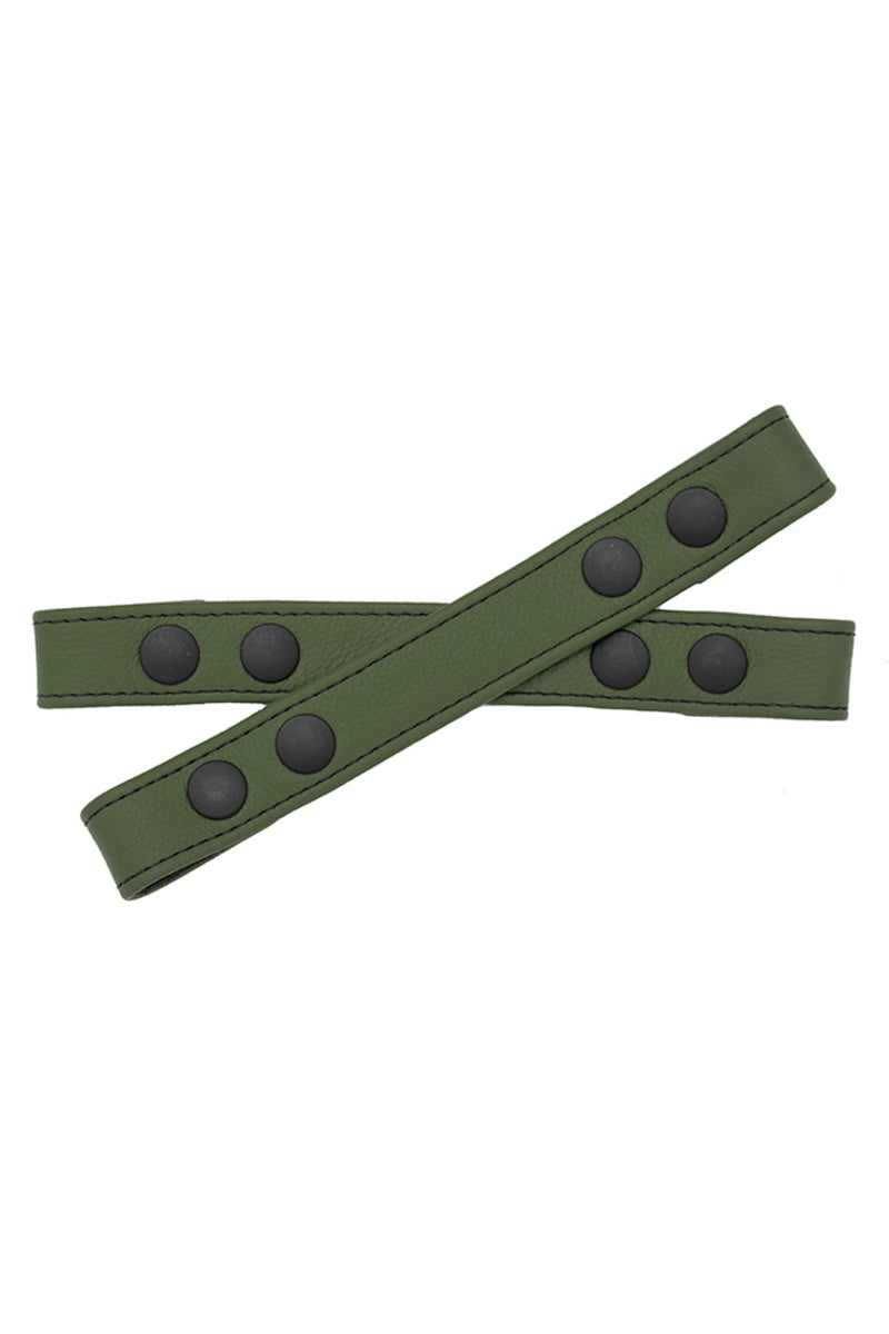 Army Green leather Universal X Harness front straps