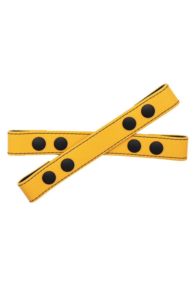 Yellow leather Universal X Harness front straps