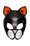 Front product photo of a TOMCAT mask with neon orange ears and white whisker pads.