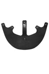 Underside view of a distinctive ARMY OF MEN black veg tan leather head harness visor.