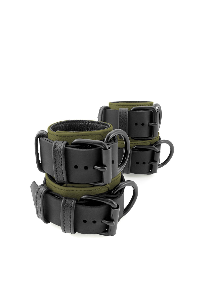 Coloured Leather Wrist & Ankle Restraint Set | ARMY OF MEN