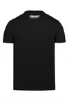 A premium black organic cotton ARMY OF MEN t-shirt, viewed from behind. Designed in partnership with GEAR BERLIN