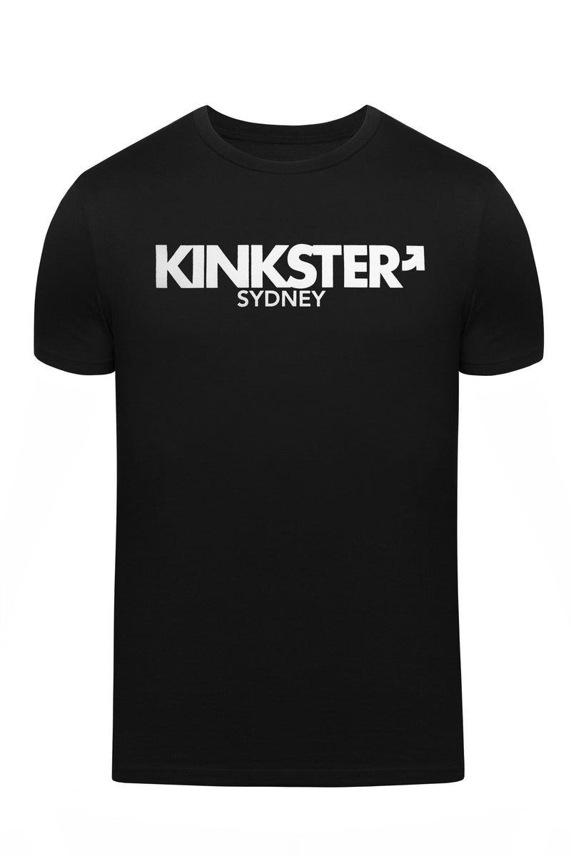 A black organic cotton ARMY OF MEN "KINKSTER" slim-fit t-shirt, front view.