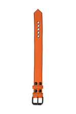1.5" orange leather armband belt with matt black buckle