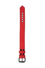 1.5" red leather armband belt with matt black buckle