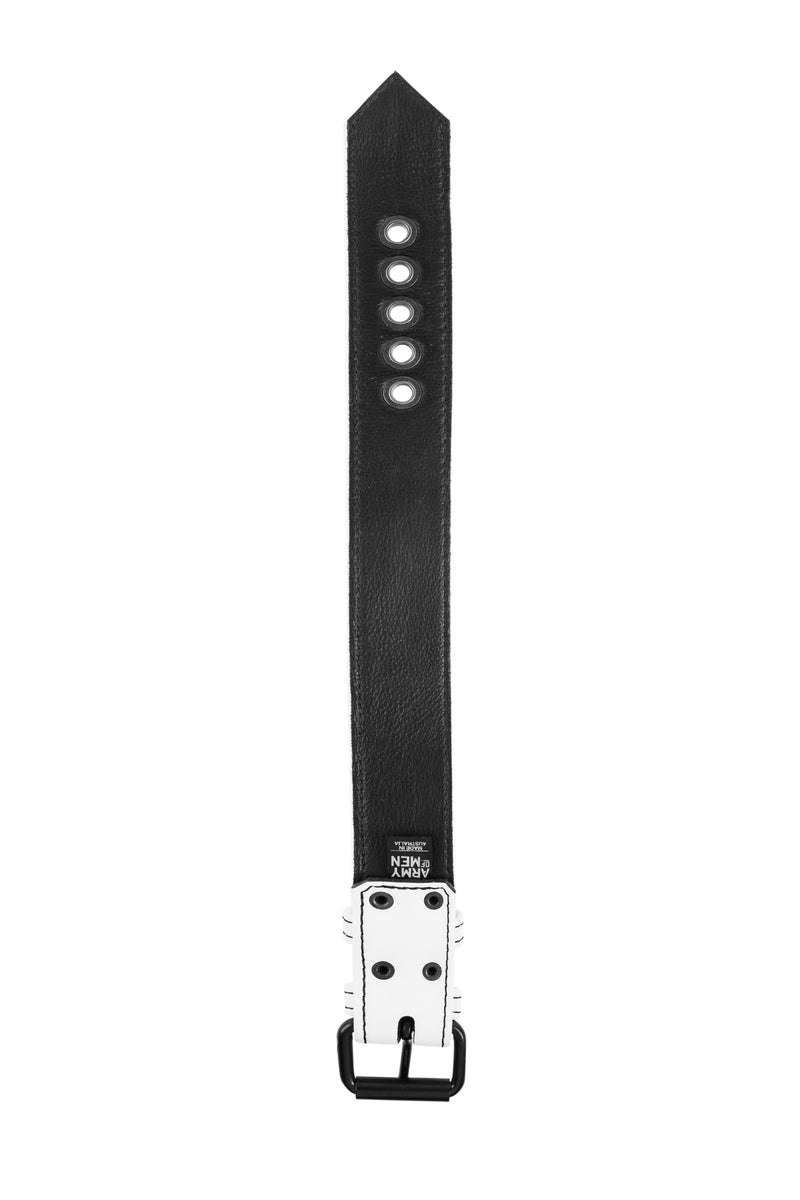 Premium Handmade White Leather Armband Belt