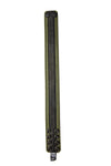 1.5" wide army green leather armband with black racer stripe detail