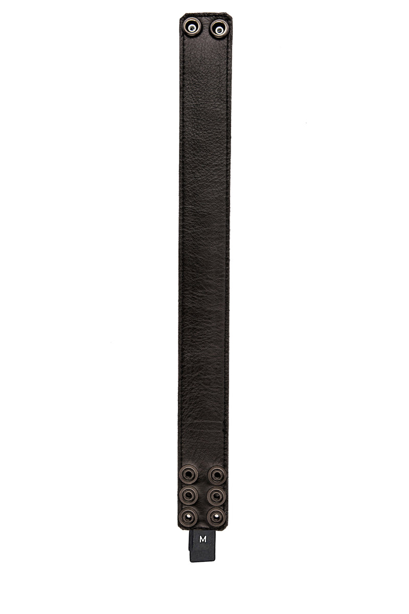 Black leather racer stripe armband lining