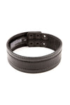 Black leather racer stripe armband