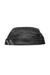 Black flight cap with grey stripes