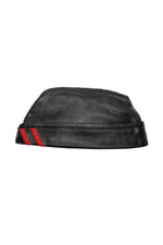 Black flight cap with red stripes