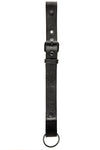 Black leather bulldog cockstrap