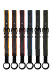 Six coloured combat cockstraps. Front view.