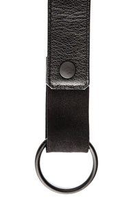 Black leather cockstrap collar