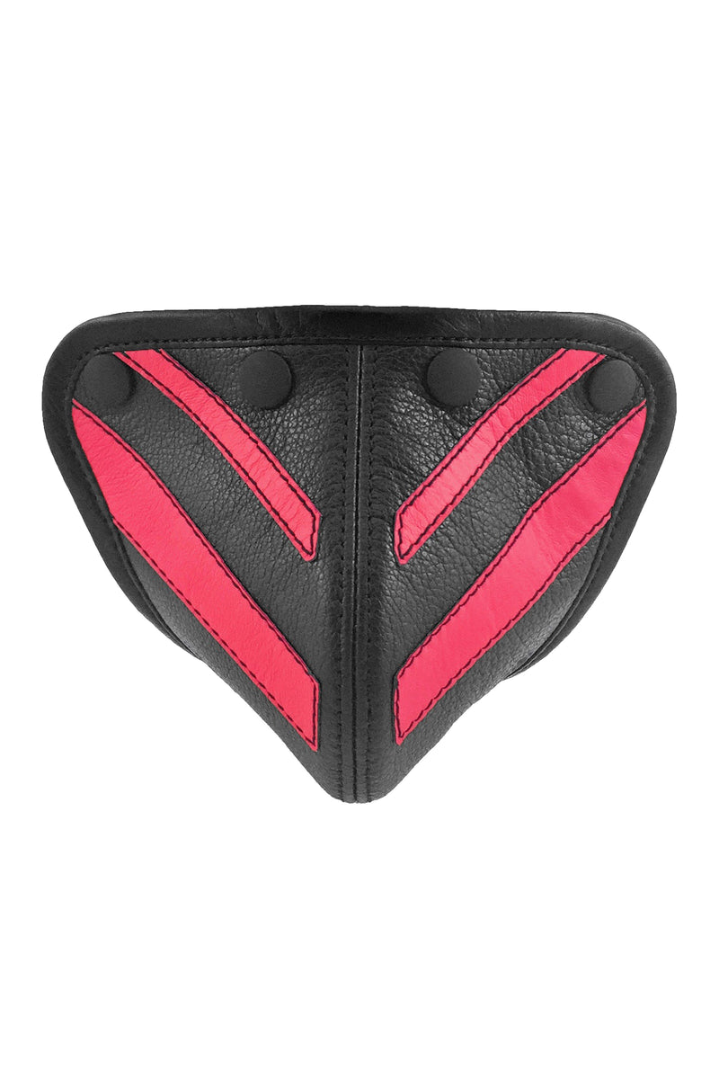 Fluro pink leather stripe codpiece