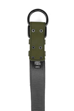 Army green leather pup collar lining