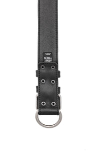 Black leather pup collar lining