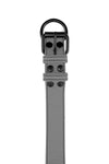 Grey leather pup collar