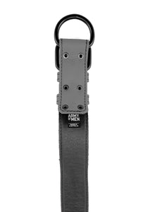 Grey leather pup collar lining