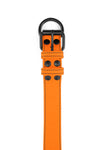 Orange leather pup collar