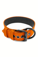 Orange leather pup collar