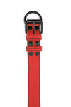 Red leather pup collar