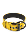 Yellow leather pup collar