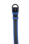 Blue leather racer stripe pup collar