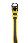 Yellow leather racer stripe pup collar