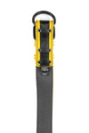 Yellow leather racer stripe pup collar lining