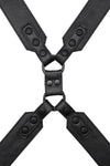 Black leather commander harness with matt black hardware
