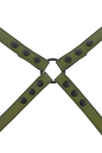 Army green leather shoulder harness