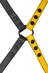 Yellow leather shoulder buckle harness back