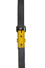 Yellow leather shoulder buckle harness lining front