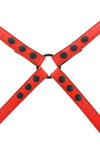 Red leather shoulder harness