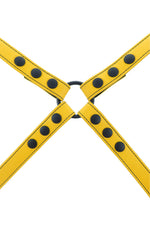 Yellow leather shoulder harness