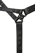 Black leather universal x harness