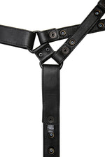 Black leather universal x harness lining