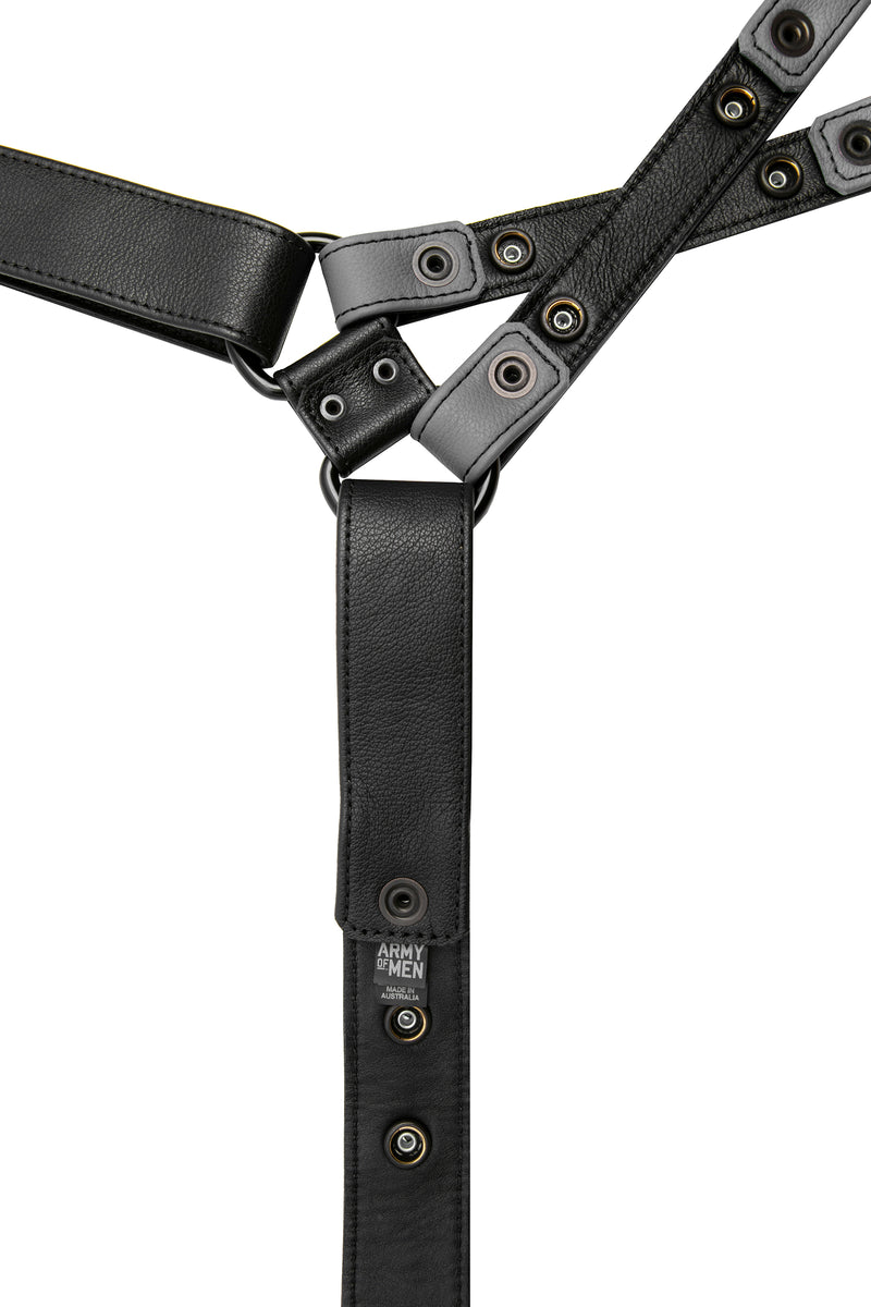Grey leather universal x harness lining