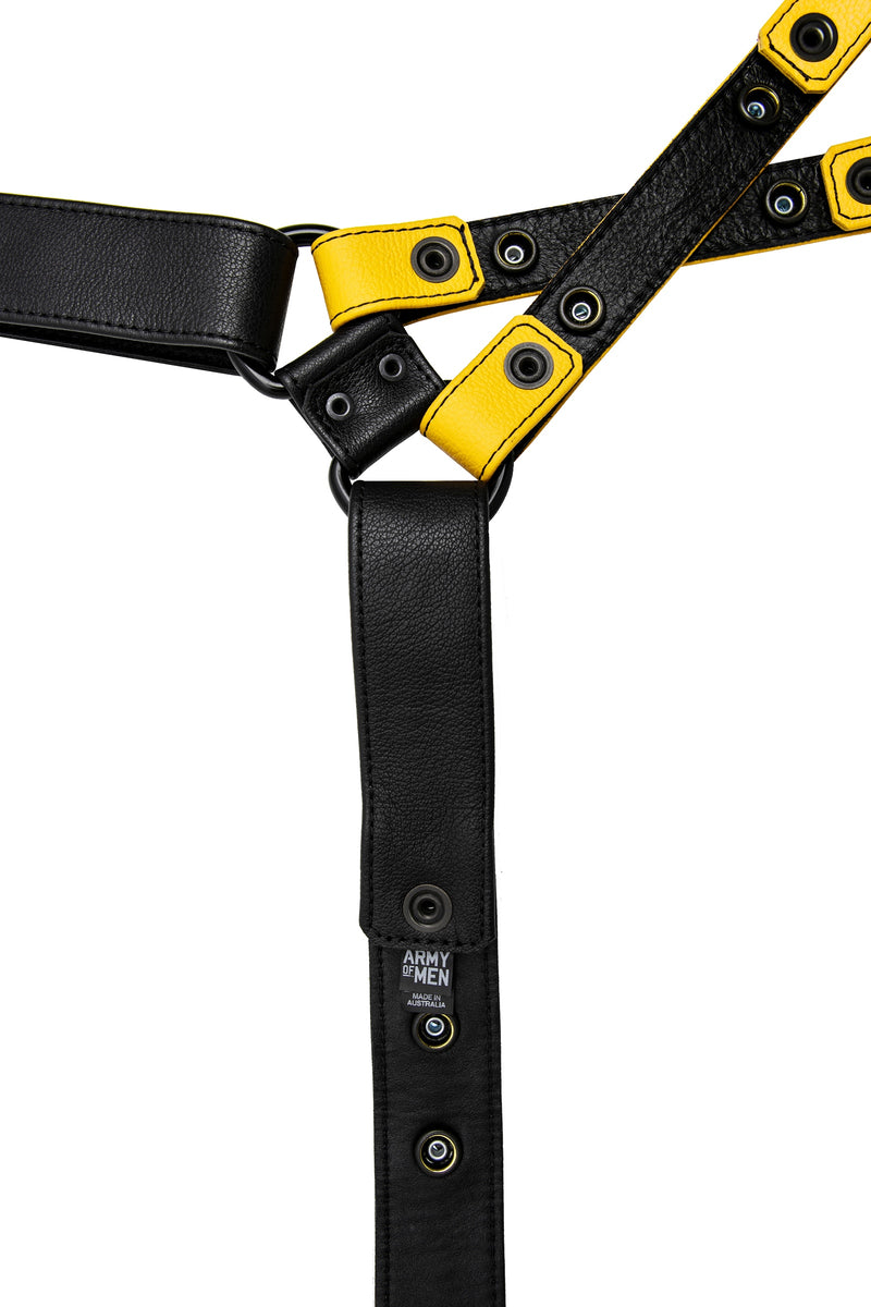 Yellow leather universal x harness lining