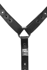Black leather head harness with stainless steel hardware, back straps, lining