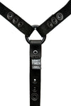 Black leather head harness lining