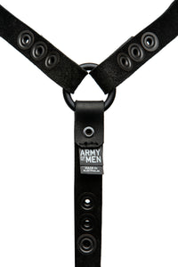 Black leather head harness lining